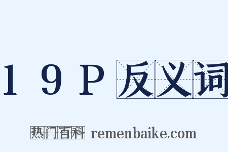 19P反义词是什么意思的图片